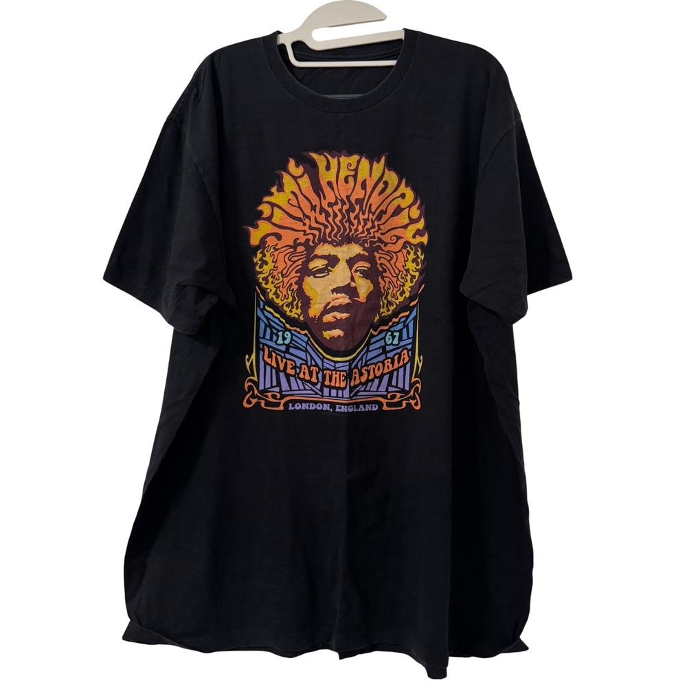 Jimi Hendrix Live at The Astoria London England Graphic T Shirt XXL Black